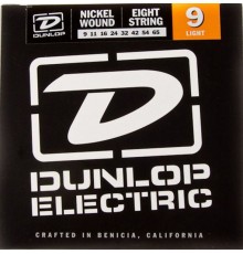 Dunlop DEN0965 комплект струн для 8-струнной электрогитары, никелированные, Light, 9-65