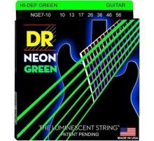 DR NGE7-10 Комплект струн для 7-струнной электрогитары Neon Green , никелированные, с покр., 10-56