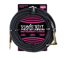 Ernie Ball 6058 кабель инструментальный, прямой / угловой джеки, длина 7,62м, цвет чёрный.