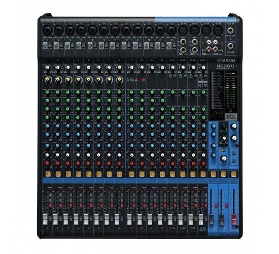 Yamaha MG20XU микшерный пульт, 20 канал, 16микр, 4 стер. лин. 4 AUX, 2группы, FX, USB Audio