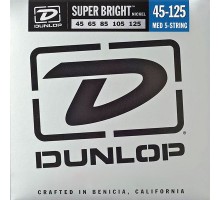 Dunlop DBSBN45125 Super Bright Комплект струн для 5-струнной бас-гитары, никелир., Medium, 45-125
