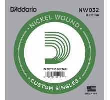 D'Addario NW032 Nickel Wound Отдельная струна для электрогитары, .032