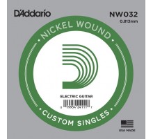D'Addario NW032 Nickel Wound Отдельная струна для электрогитары, .032