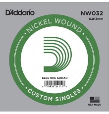 D'Addario NW032 Nickel Wound Отдельная струна для электрогитары, .032
