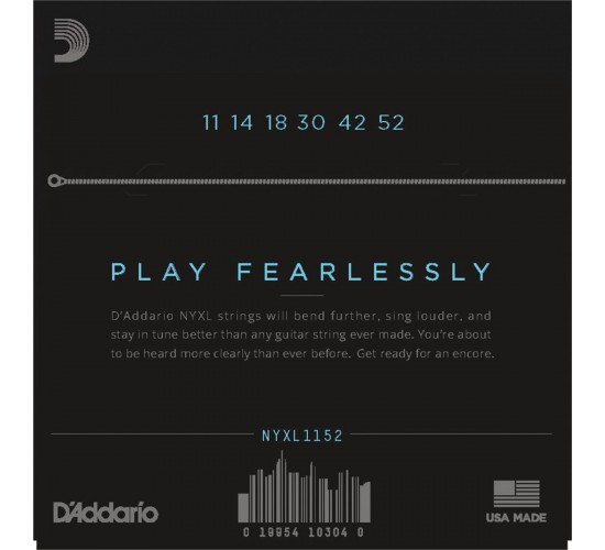 D'Addario NYXL1152 Комплект струн для электрогитары, никелированные, MTop/HBottom, 11-52
