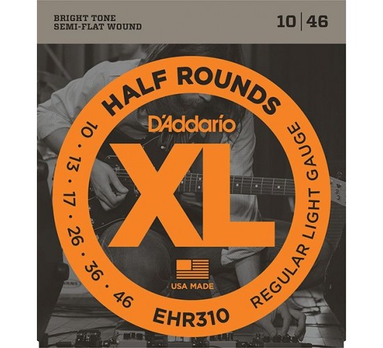 D'Addario EHR310 Half Round Комплект струн для электрогитары, Regular Light, 10-46