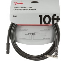 Fender 10' Professional Angle INST CBL BLK инструментальный кабель, черный, длина 3м, прям/углов.