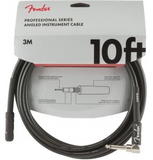 Fender 10' Professional Angle INST CBL BLK инструментальный кабель, черный, длина 3м, прям/углов.