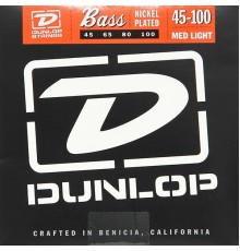 Dunlop DBN45100 Комплект струн для бас-гитары, никелированные, Medium Light, 45-100