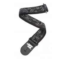 Planet Waves 50JS05 Joe Satriani Ремень для гитары, рисунок «Silver Sketches»