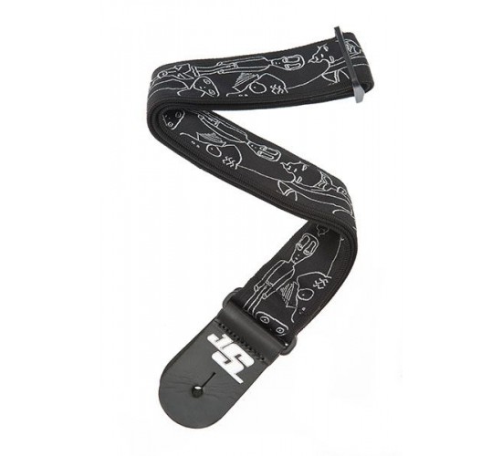 Planet Waves 50JS05 Joe Satriani Ремень для гитары, рисунок «Silver Sketches»