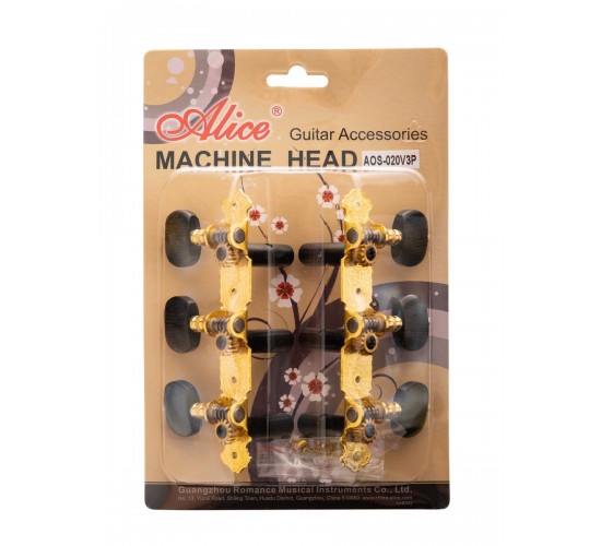 Alice AOS-020V3P Комплект колковой механики для классической гитары, с втулками
