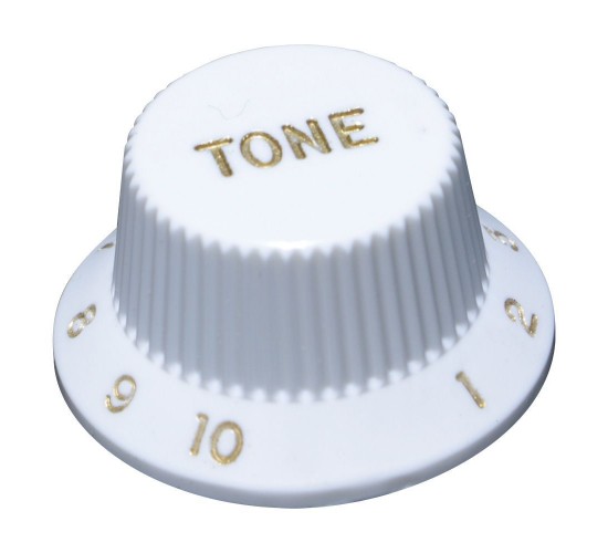 Ручка потенциометра Strat Style, TONE, белая, дюймовый размер