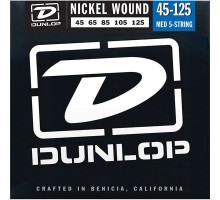 Dunlop DBN45125 Комплект струн для 5-струнной бас-гитары, никелированные, Medium, 45-125