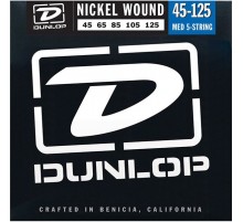 Dunlop DBN45125 Комплект струн для 5-струнной бас-гитары, никелированные, Medium, 45-125