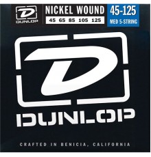 Dunlop DBN45125 Комплект струн для 5-струнной бас-гитары, никелированные, Medium, 45-125