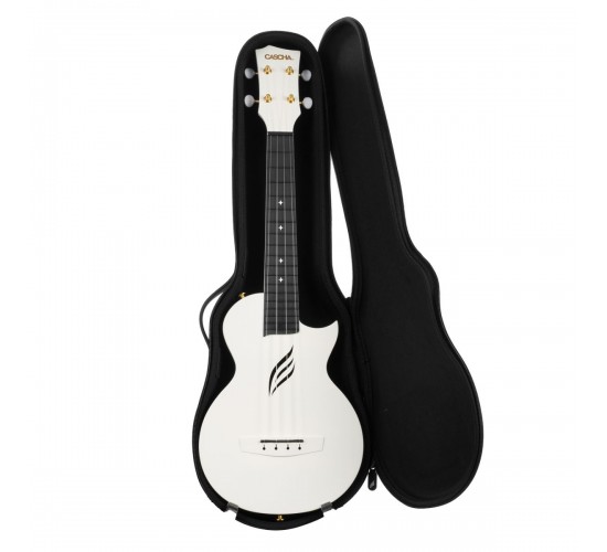 Cascha HH-2286 Carbon Fibre Укулеле концертный, с чехлом, белый, углеволокно