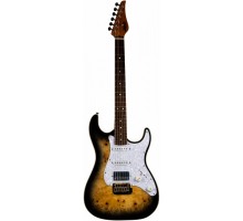JET JS-450Q TBR электрогитара, Stratocaster, корпус липа/ тигровый клен, 22 лада, HSS