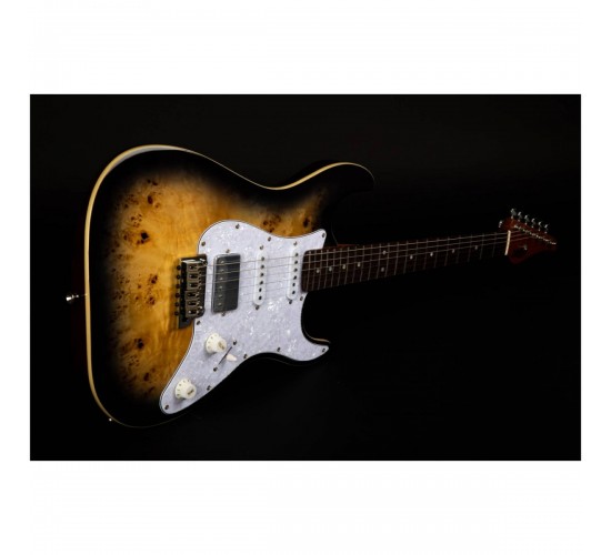 JET JS-450Q TBR электрогитара, Stratocaster, корпус липа/ тигровый клен, 22 лада, HSS