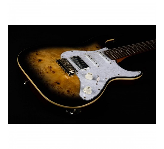 JET JS-450Q TBR электрогитара, Stratocaster, корпус липа/ тигровый клен, 22 лада, HSS