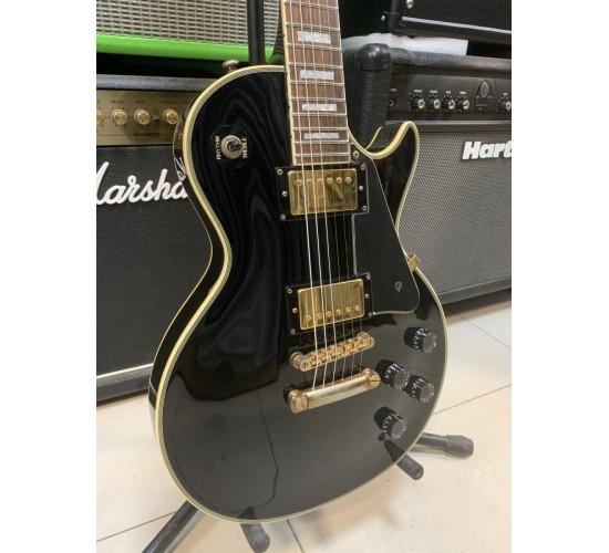 Grass Roots G-LP-60C Les Paul Custom электрогитара, цвет черный, Корея USED