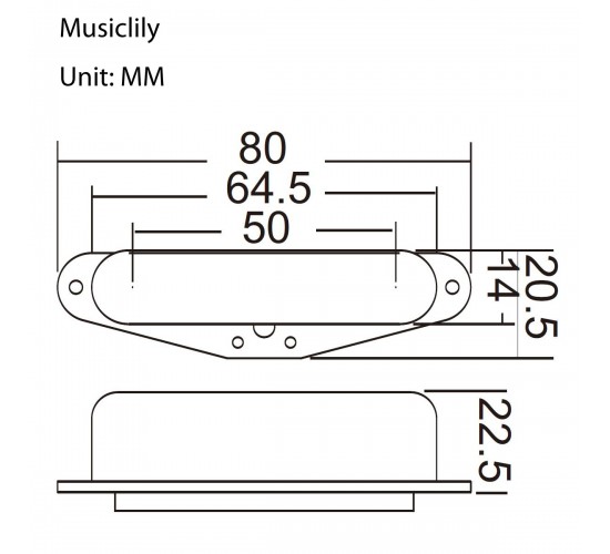 Musiclily MX1252CR Звукосниматель магнитный сингл, для Tele, нековый, хром