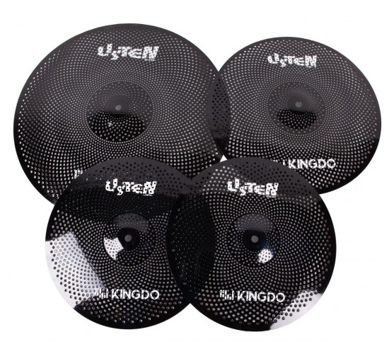 KingDo LISTEN SET 14«+16»+20" BLACK Комплект бесшумных барабанных сетчатых тарелок KingDo серии