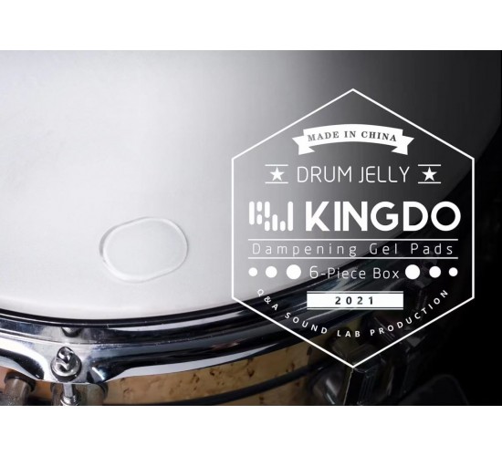 KingDo DRUM GEL Комплект из 6 прозрачных, гелевых демпферов для приглушения обертонов барабанов и та