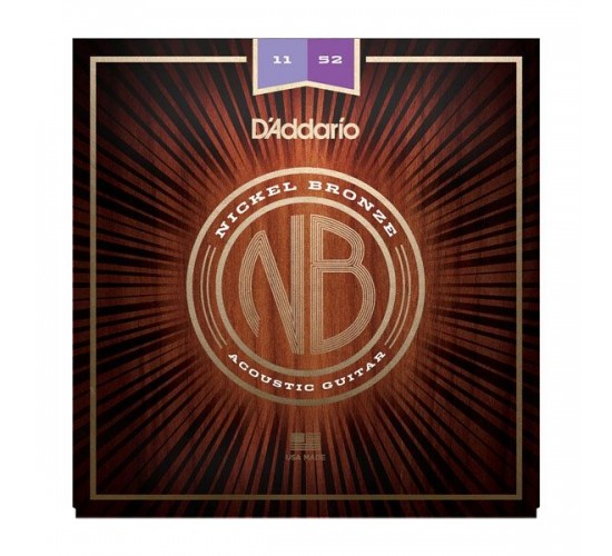D'Addario NB1152 Nickel Bronze Комплект струн для акустической гитары, Custom Light, 11-52