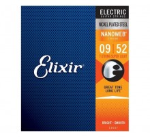 Elixir 12007 NANOWEB Комплект струн для 7-струнной электрогитары, Super Light 9-52