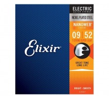 Elixir 12007 NANOWEB Комплект струн для 7-струнной электрогитары, Super Light 9-52