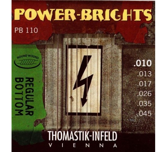 Thomastik PB110 Power-Brights Regular Bottom Комплект струн для электрогитары, 10-45