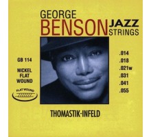 Thomastik GB114 George Benson Jazz Комплект струн для акустической гитары, плоская оплетка, 14-55