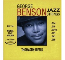 Thomastik GB114 George Benson Jazz Комплект струн для акустической гитары, плоская оплетка, 14-55