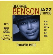 Thomastik GB114 George Benson Jazz Комплект струн для акустической гитары, плоская оплетка, 14-55