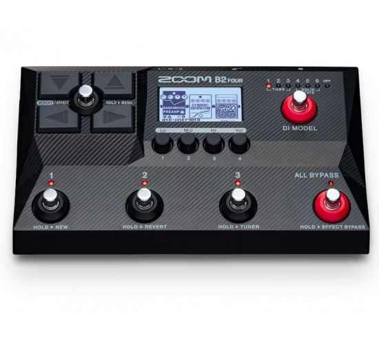 Zoom B2 FOUR процессор эффектов и эмулятор усилителя для бас-гитары