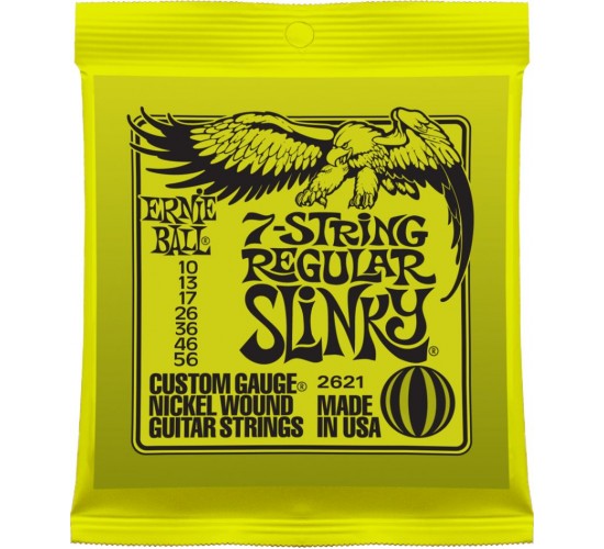 Ernie Ball 2621 струны для 7стр. эл.гитары Nickel Wound Regular Slinky 7 (10-13-17-26-36-46-56)