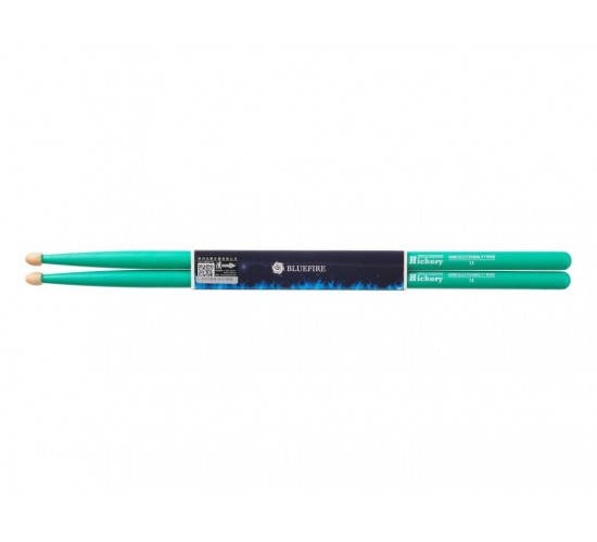 HUN 10104016 Colored Series Bluefire 7A GREEN Барабанные палочки, орех гикори, зеленые