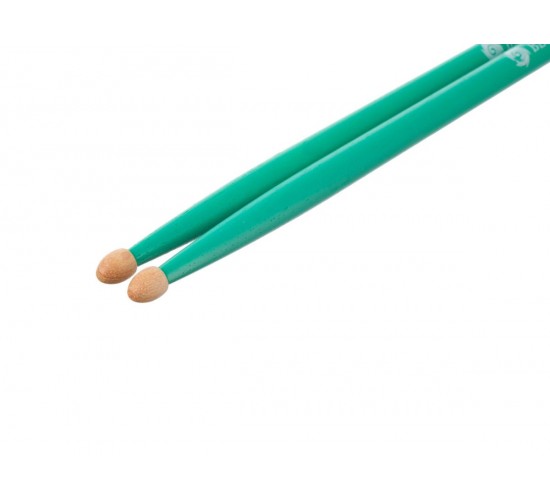 HUN 10104016 Colored Series Bluefire 7A GREEN Барабанные палочки, орех гикори, зеленые