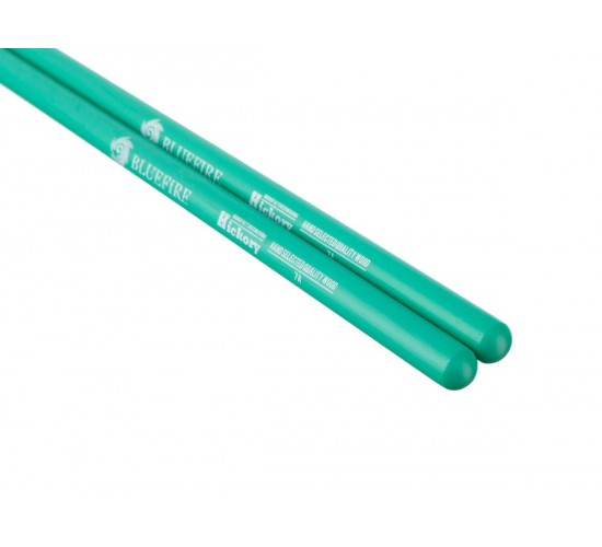 HUN 10104016 Colored Series Bluefire 7A GREEN Барабанные палочки, орех гикори, зеленые