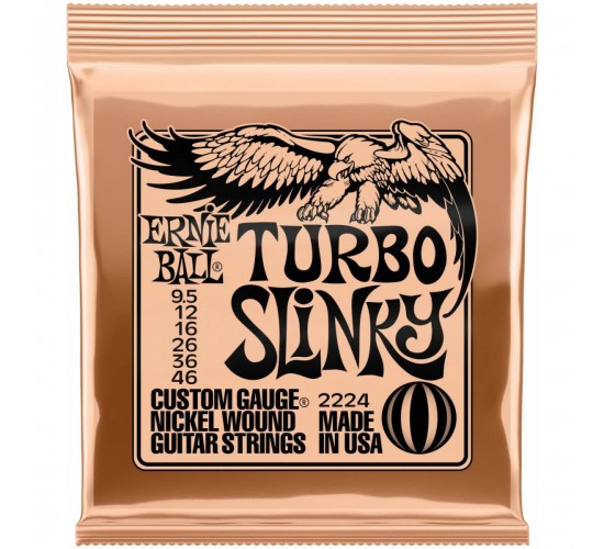 Ernie Ball 2224 струны для электрогитары Nickel Wound Turbo Slinky (9.5-12-16-26-36-46)