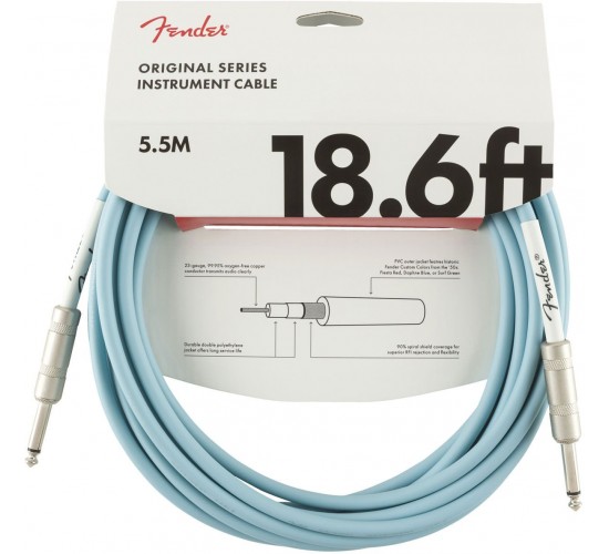 Fender 18.6 Original Instr. Cable DBL Daphne Blue инструментальный кабель, синий, длина 5,5м