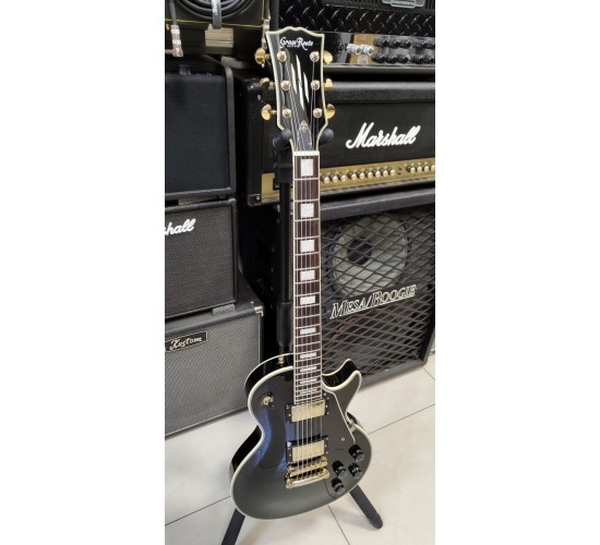 Grass Roots G-LP-60C Les Paul Custom электрогитара, цвет черный, Корея USED