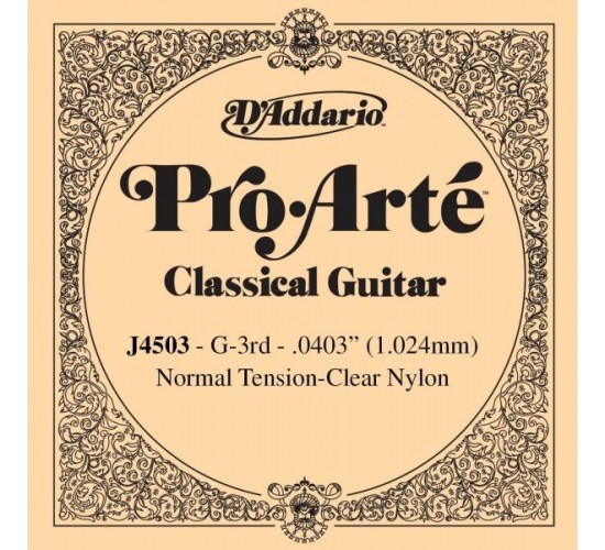 D'Addario J4503 Pro-Arte Отдельная 3-ая струна для классической гитары, нейлон