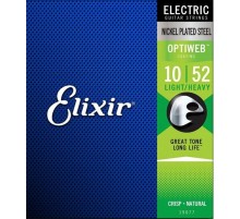Elixir 19077 Optiweb Комплект струн для электрогитары, никелированная сталь, Light/Heavy 10-52