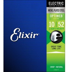 Elixir 19077 Optiweb Комплект струн для электрогитары, никелированная сталь, Light/Heavy 10-52