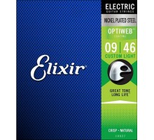 Elixir 19027 Optiweb Комплект струн для электрогитары, никелированная сталь, Custom Light 9-46