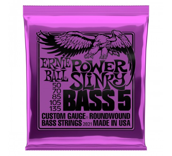 Ernie Ball 2821 Nickel Wound Bass Power Slinky 5 комплект струн для 5-струнной бас-гитары 50-135