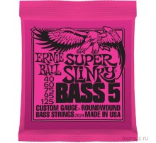 Ernie Ball 2824 струны для 5-струнной бас-гитары Nickel Wound Bass Super Slinky 5 (40-60-75-95-125