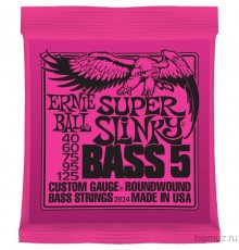 Ernie Ball 2824 струны для 5-струнной бас-гитары Nickel Wound Bass Super Slinky 5 (40-60-75-95-125